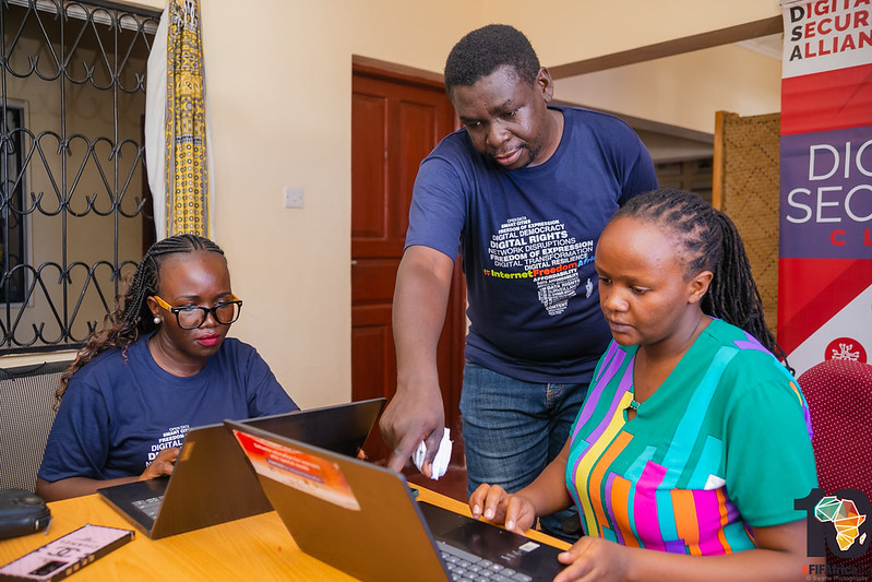 Andrew Gole offering support to participant during FIFAFRICA Road trip